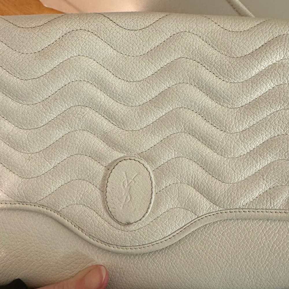 Yves Saint Laurent White Leather Crossbody Bag